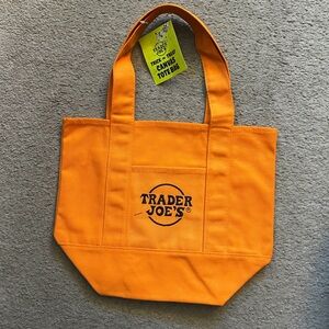 Trader Joe's Orange Canvas Mini Tote Bag Halloween Edition 🎃